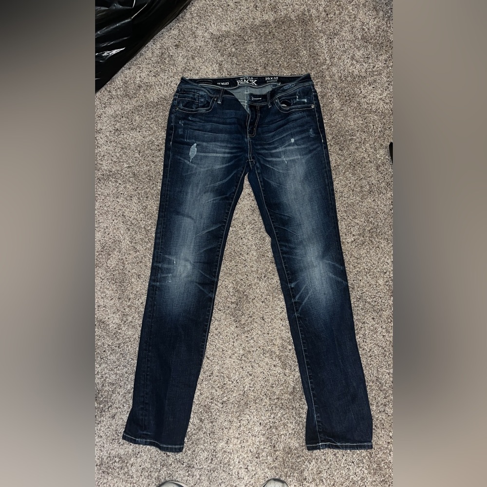 Buckle black straight jeans